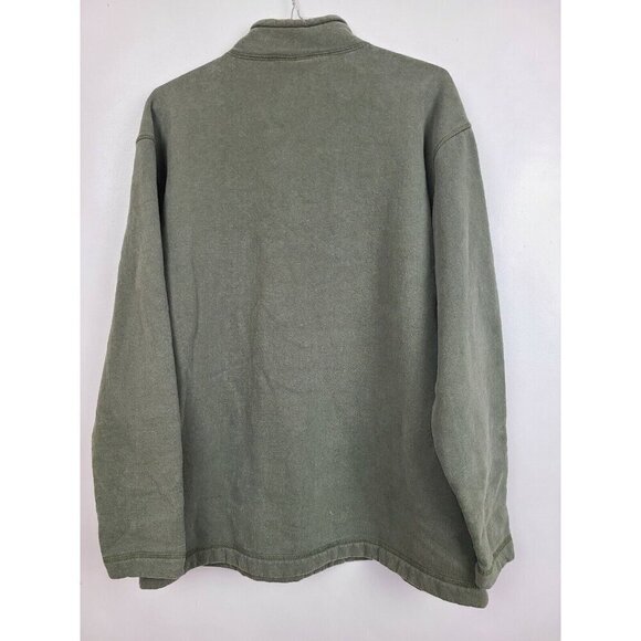 Woolrich Mens Sweatshirt Size Medium Olive Green 1/4 Zip Long Sleeve Pullover - Picture 3 of 6